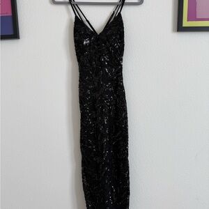 Elegant Black Sequin Dress